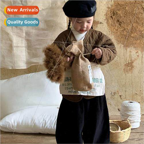 Childrens cotton jacket 2023 fall and winter boys and girls