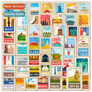 50 World Landmarks Stickers Graffiti Architectural Landmarks