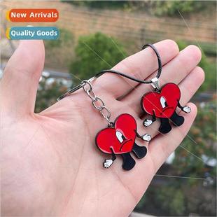 cartoon bad pendant necklace love bunny