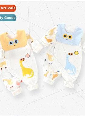 Baby clothes onesie spring and fall men and women baby cotto