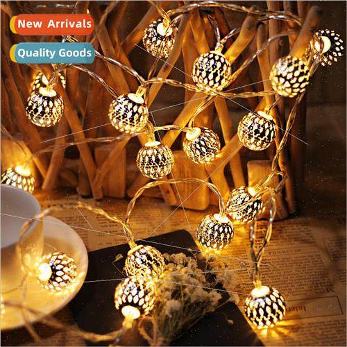 led hollow Morocco ball Christmas colorful lights iron round