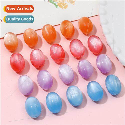 5 oval resin imitation cats eye straight hole date beads DIY