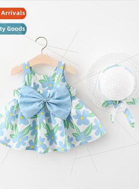 Korean  of the summer dress little girls flowers bow halter