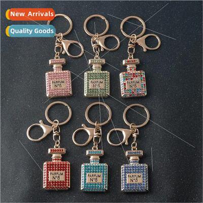 Korea creative crystal perfume bottle keychain rhinestone sh