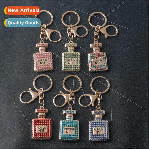 Korea creative crystal perfume bottle keychain rhinestone sh
