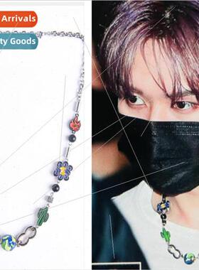 STRAYKIDS Lee Min Ho Leeknow tong Flower Necklace Mens Hip H