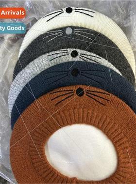 Japanese cute cat beret Korean  of the sweet painters cap kn