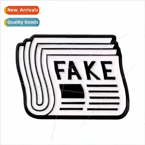 Jewelry Newspaper FAKE metal brooch creative versatile lette