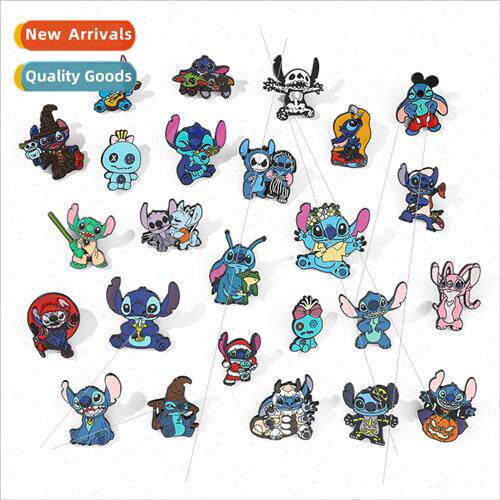 Hundreds of Star Baby Stitch Creative Metal Badge Animation
