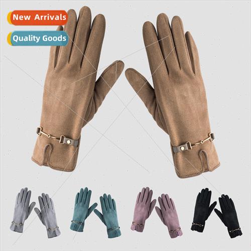 Padded chainmail gloves female autumn and winter Korean  of