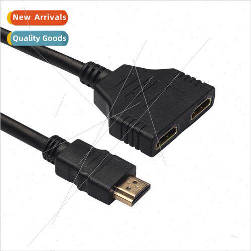 One male to two female HDMI adapter cable Gold-plated head t