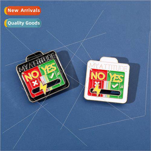 MY ATTITUDE Mood Shift Metal Brooch Sliding Personalized Soc