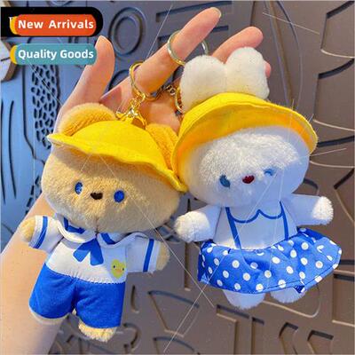 Cartoon plush school bear doll pendant cute student backpack