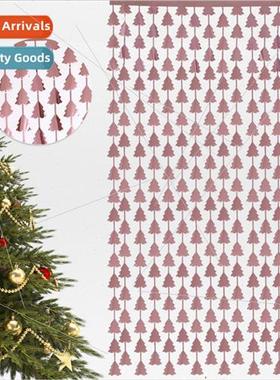 2023 Christmas Tree Rain lk Door Curtain Indoor Party Backdr