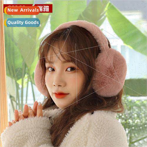 collapsible plush ear muffs winter womens padded cold warm e