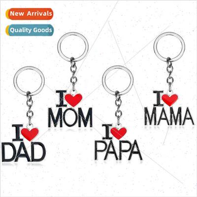 I love mom and dad letter keychain car charm creative mother
