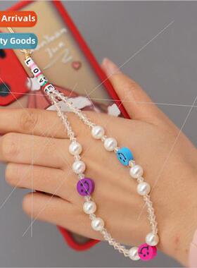 Baroque freshwater pearl anti-lost cell phone chain LOVE let