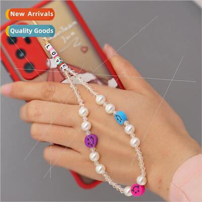 Baroque freshwater pearl anti-lost cell phone chain LOVE let