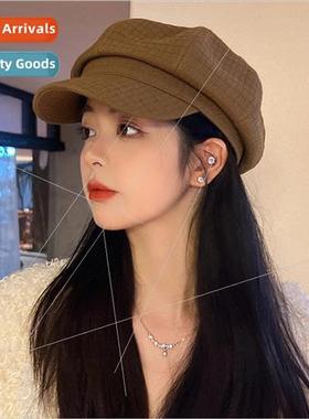 Beret octagonal cap female fall and winter black painters ca