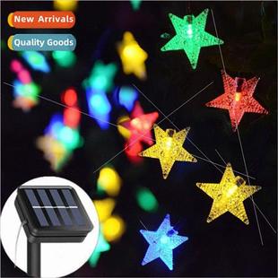 Solar Beaded Pentagram 50LED String ghts Outdoor Rainproof C
