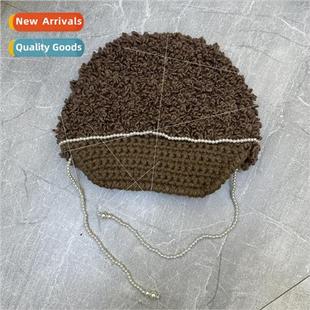 handmade knitted sweet and wool brim winter small Autumn cap