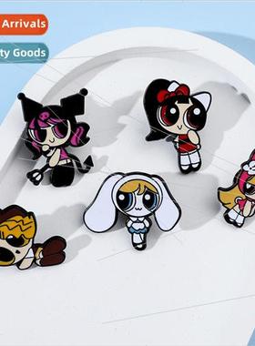 Creative cartoon characters around the brooch Powerpuff Girl