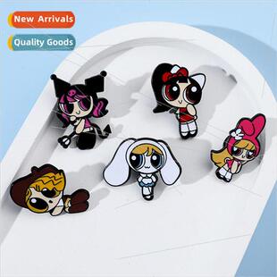 Creative cartoon characters around the brooch Powerpuff Girl