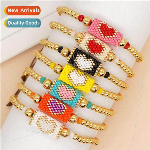 Bohemian Style Crystal Beads Gold Copper Beads Rice Beads Ha