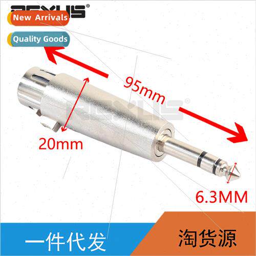 Zinc alloy 6.35mm male to Ca female stereo audio cable adapt