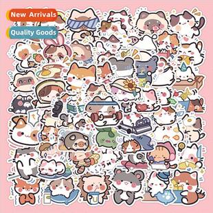 60 fleshy small animal stickers cute cartoon Q  of the photo