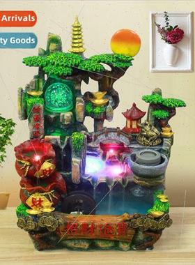 Creative golden toad inviting wealth resin desktop water flo