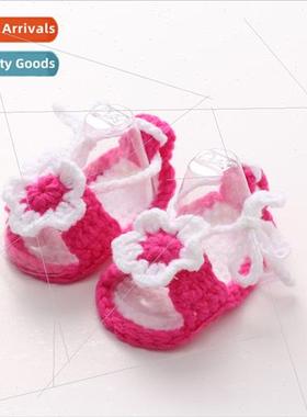 New handmade knitting flower shape childrens knitted sandals