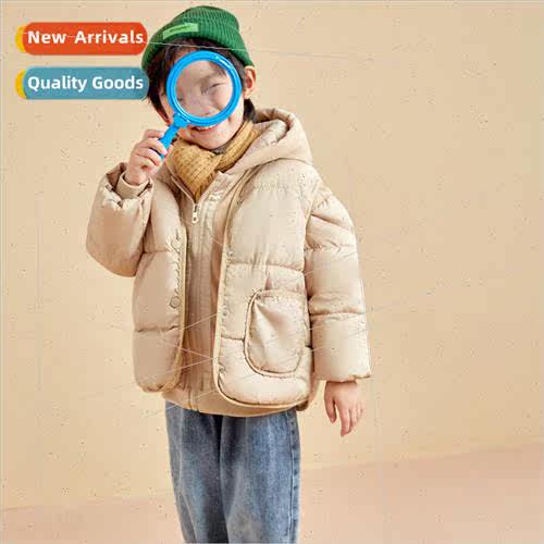 Childrens clothing 2023 new childrens down cotton jacket two