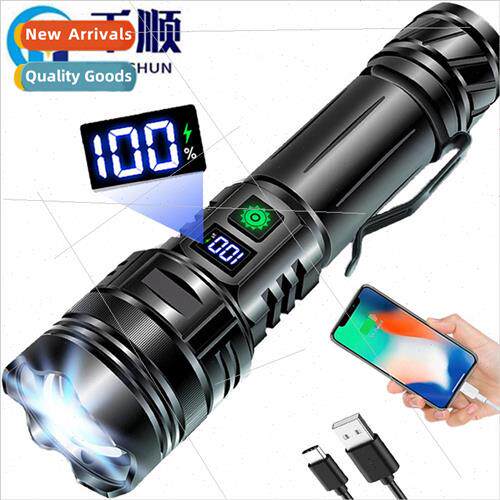 New outdoor strong light rechargeable flashlight USB super b