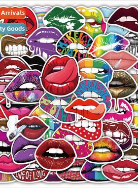 50 sexy lips stickers personalized creative red lips decorat