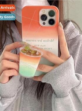 适用 iPhone12promax gradient orange English Apple 13 phone c