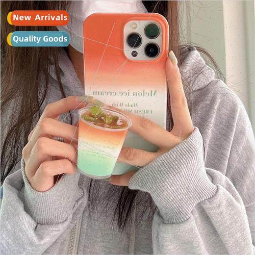 适用 iPhone12promax gradient orange English Apple 13 phone c