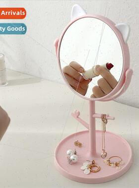 New cartoon cat ears makeup mirror multifunctional earrings