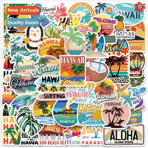 50 Hawaii Beach and Sea Stickers ggage Laptop Book Cell Phon