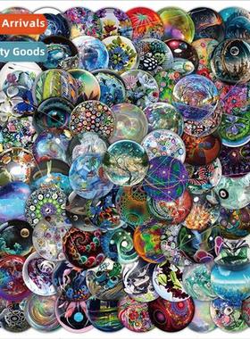 100 pcs of glass ball in the world stickers drip cell phone