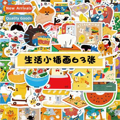 60 small scenes of life stickers cute cartoon happy life pho