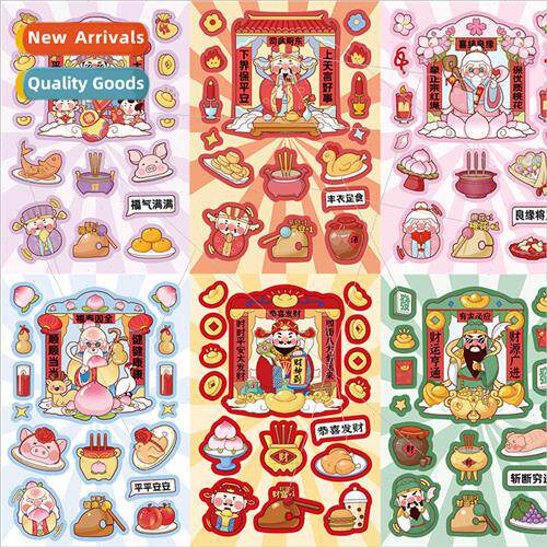 8 good luck family bucket dress up stickers DIY cell phone c