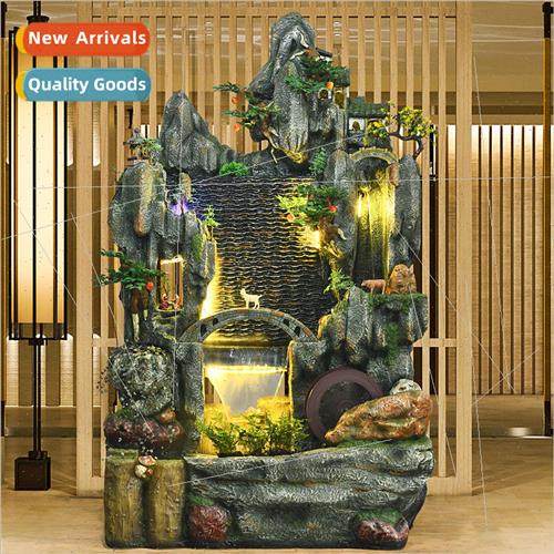Rockery water curtain wall water fountain feng shui wheel fi