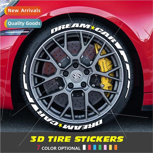 7-color 3D letter stickers tire decoration stickers English