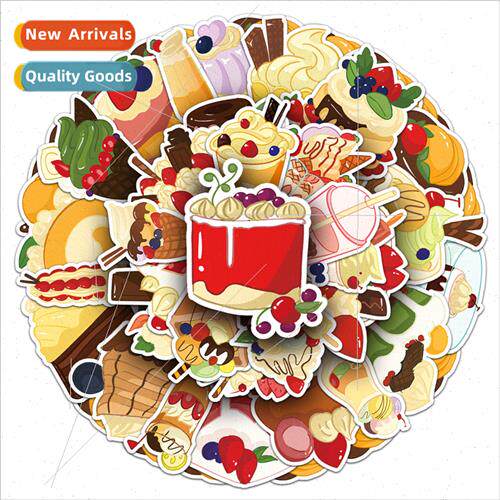 50 dessert food cartoon decorative waterproof laptop coo car