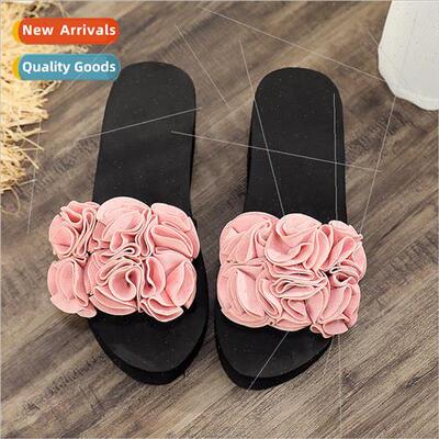 Slope heel slippers female summer muffin thick bottom sandal