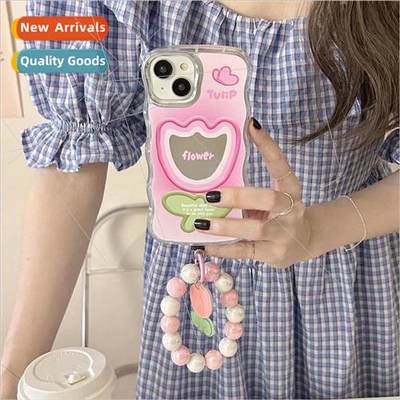 Korean  ins tulip mirror 适用 iPhone 14Pro/13promax phone ca