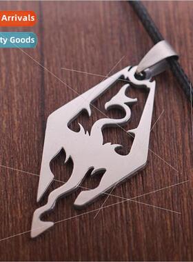 The Elder Scrolls Stainless Steel Jewelry Dragon Pendant Nec