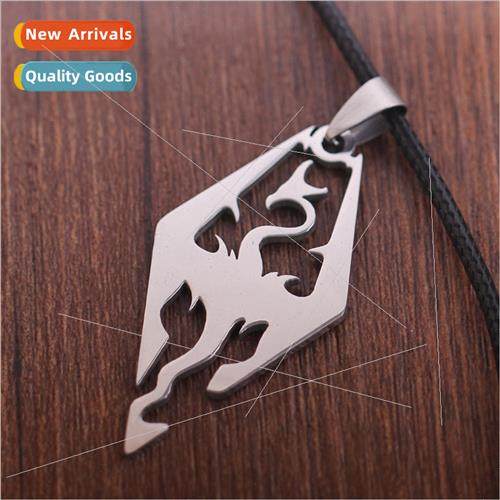 The Elder Scrolls Stainless Steel Jewelry Dragon Pendant Nec