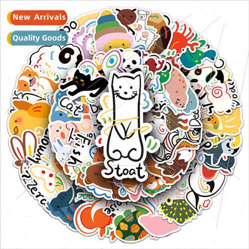 50 cartoon animals cute English graffiti waterproof decorati